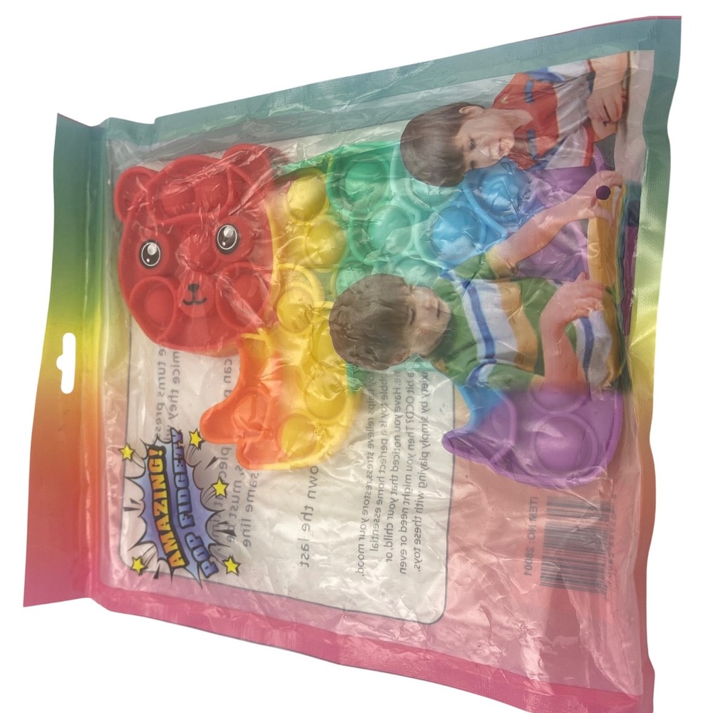 Pop Fidgets Sensory Toy Stress Relief‎ Autism Rainbow Bear New! Giftable Amazing